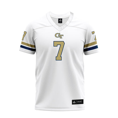 Georgia Tech - NCAA Football : Bailey Stockton - White Premium Football Jersey-0