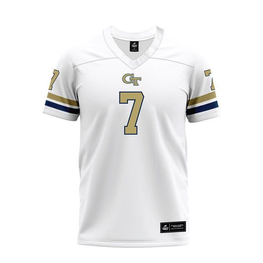 Georgia Tech - NCAA Football : Bailey Stockton - White Premium Football Jersey-0