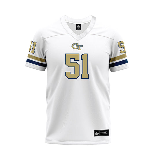 Georgia Tech - NCAA Football : Kevin Peay - White Premium Football Jersey-0