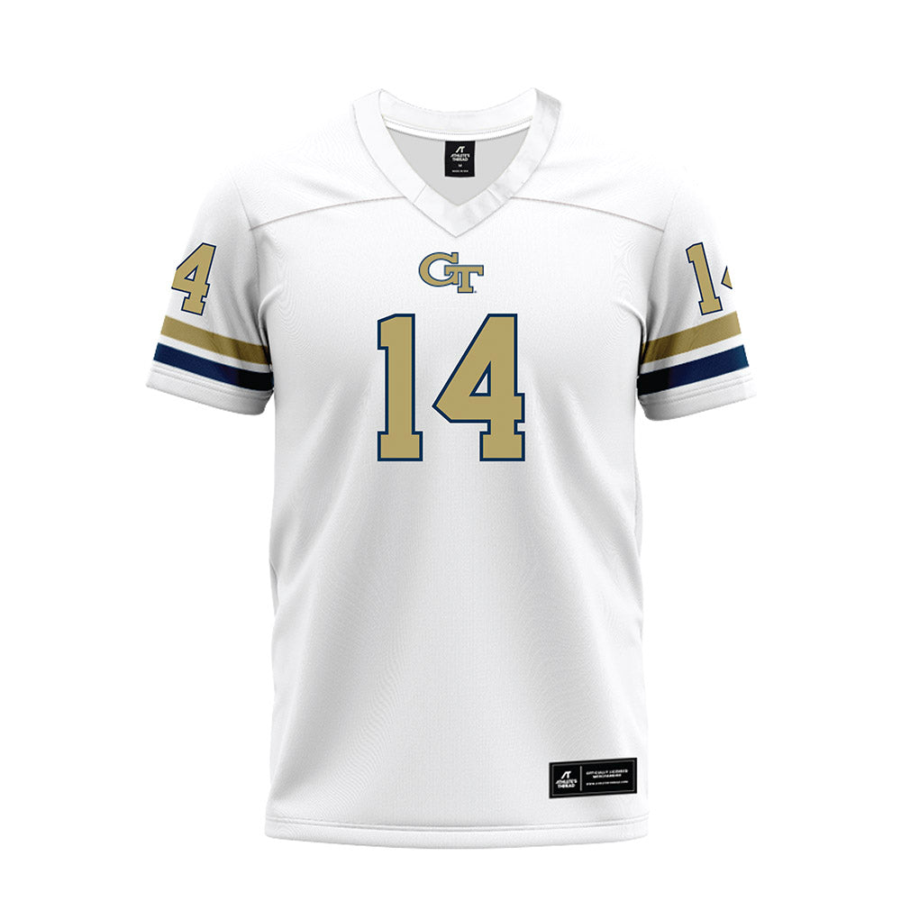 Georgia Tech - NCAA Football : Jyron Gilmore - White Premium Football Jersey-0