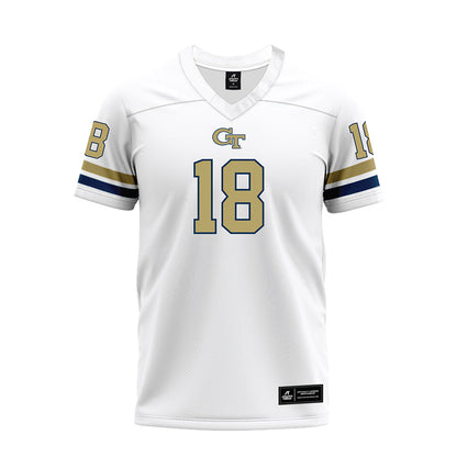 Georgia Tech - NCAA Football : Ben Guthrie - White Premium Football Jersey-0