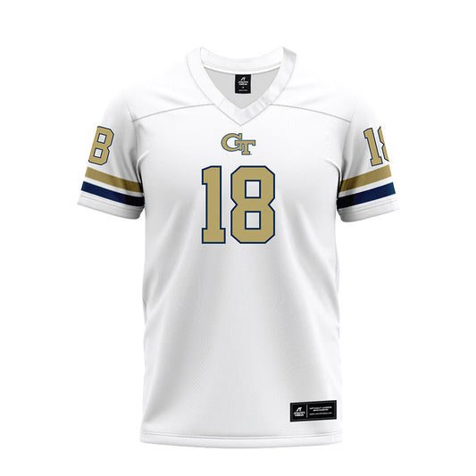 Georgia Tech - NCAA Football : Ben Guthrie - White Premium Football Jersey-0