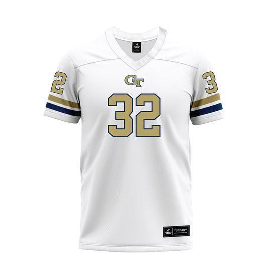 Georgia Tech - NCAA Football : Jayden Barr - White Premium Football Jersey-0