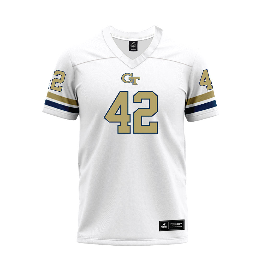 Georgia Tech - NCAA Football : Will Benton - White Premium Football Jersey-0