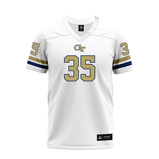 Georgia Tech - NCAA Football : Carrington Coombs - White Premium Football Jersey-0