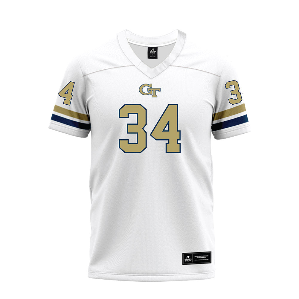 Georgia Tech - NCAA Football : Myles Forristall - White Premium Football Jersey-0