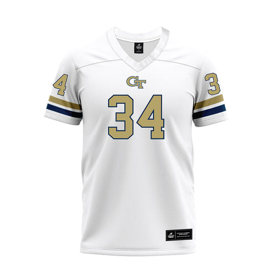 Georgia Tech - NCAA Football : Myles Forristall - White Premium Football Jersey-0