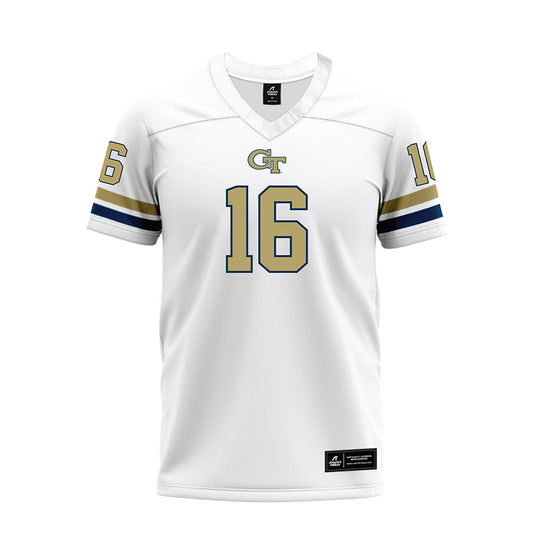 Georgia Tech - NCAA Football : Kelvin Hill Jr - White Premium Football Jersey-0