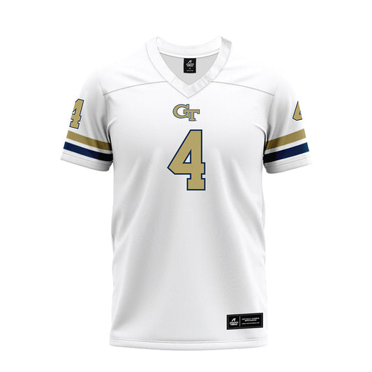 Georgia Tech - NCAA Football : Isiah Canion - White Premium Football Jersey-0