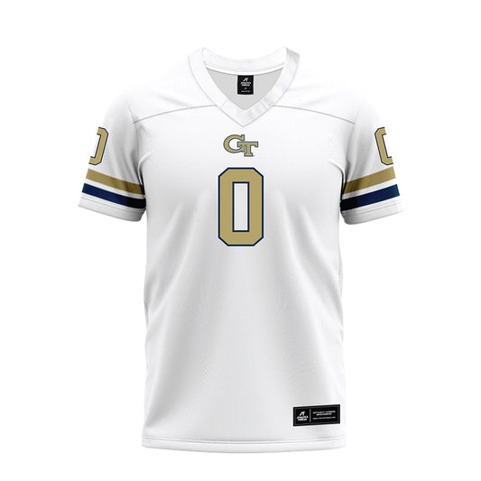 Georgia Tech - NCAA Football : Melvin Jordan IV - White Premium Football Jersey-0