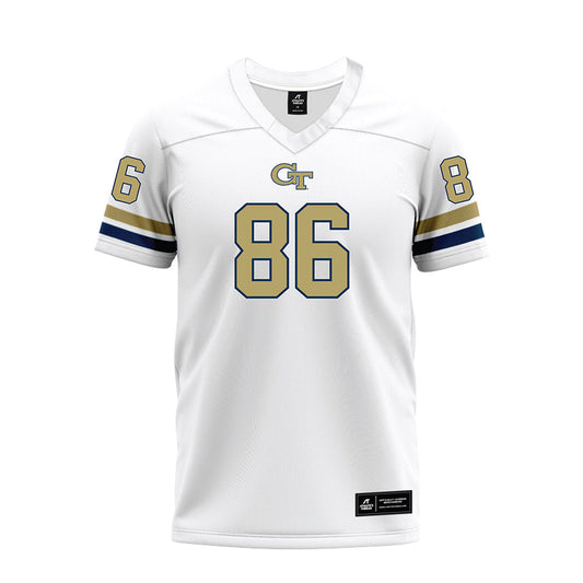 Georgia Tech - NCAA Football : Kevin Roche Jr - White Premium Football Jersey-0