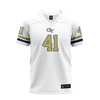Georgia Tech - NCAA Football : Landon Shaffer - White Premium Football Jersey-0