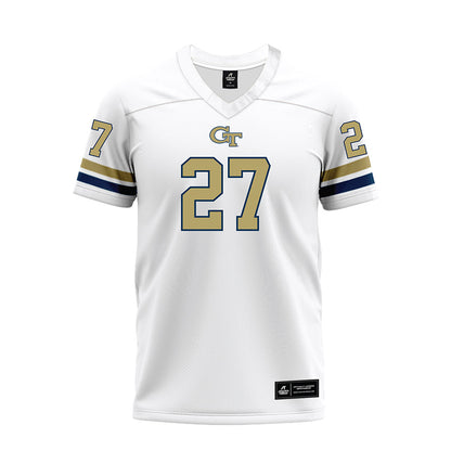 Georgia Tech - NCAA Football : Tae Harris - White Premium Football Jersey-0
