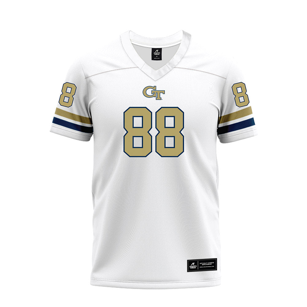 Georgia Tech - NCAA Football : J.T. Byrne - White Premium Football Jersey-0