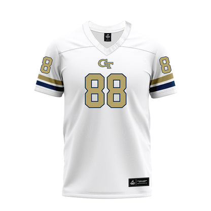 Georgia Tech - NCAA Football : J.T. Byrne - White Premium Football Jersey-0