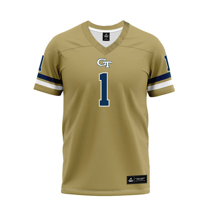 Georgia Tech - NCAA Football : Cayman Spaulding - Gold Premium Football Jersey-0