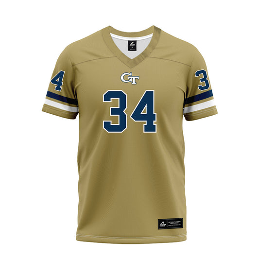 Georgia Tech - NCAA Football : Myles Forristall - Gold Premium Football Jersey-0