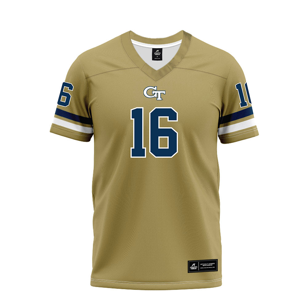Georgia Tech - NCAA Football : Grady Adamson - Gold Premium Football Jersey-0
