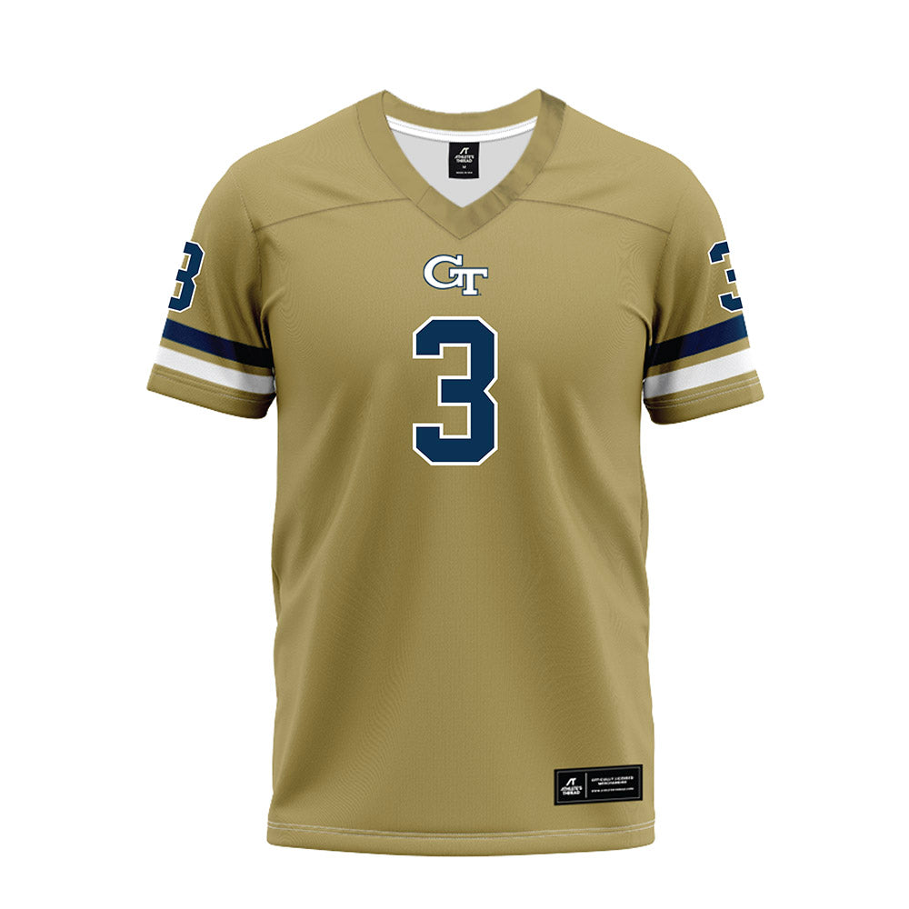 Georgia Tech - NCAA Football : Ahmari Harvey - Gold Premium Football Jersey-0