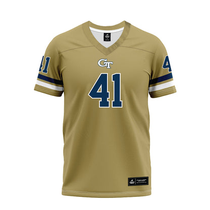 Georgia Tech - NCAA Football : Landon Shaffer - Gold Premium Football Jersey-0