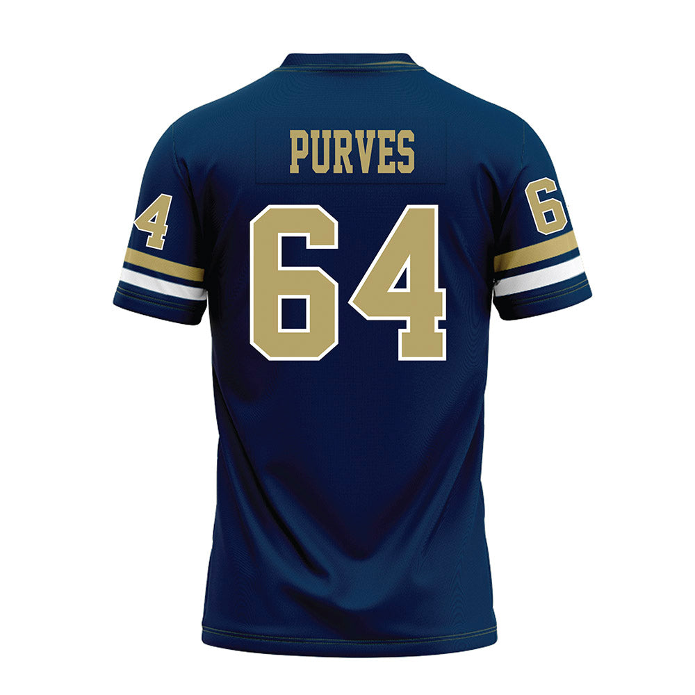 Georgia Tech - NCAA Football : Ryan Purves - Blue Premium Football Jersey