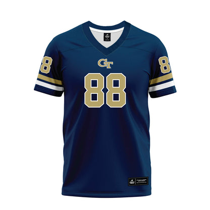 Georgia Tech - NCAA Football : J.T. Byrne - Blue Premium Football Jersey-0