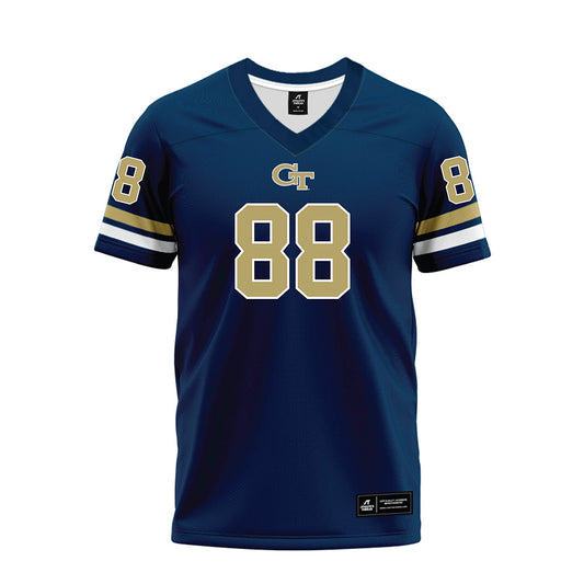 Georgia Tech - NCAA Football : J.T. Byrne - Blue Premium Football Jersey-0