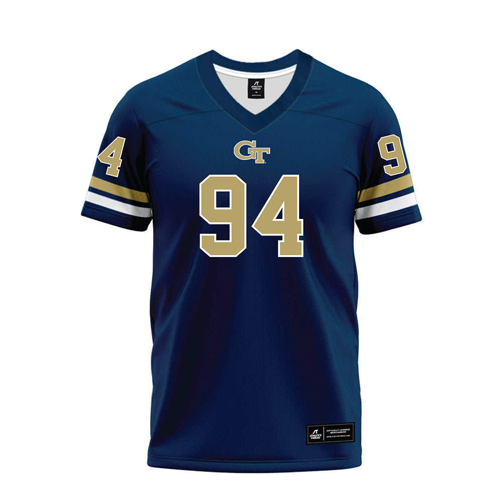 Georgia Tech - NCAA Football : Derry Norris Jr - Blue Premium Football Jersey-0
