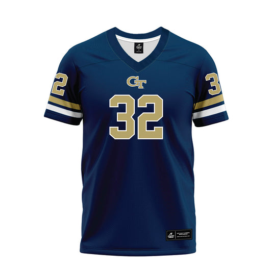 Georgia Tech - NCAA Football : Jayden Barr - Blue Premium Football Jersey-0