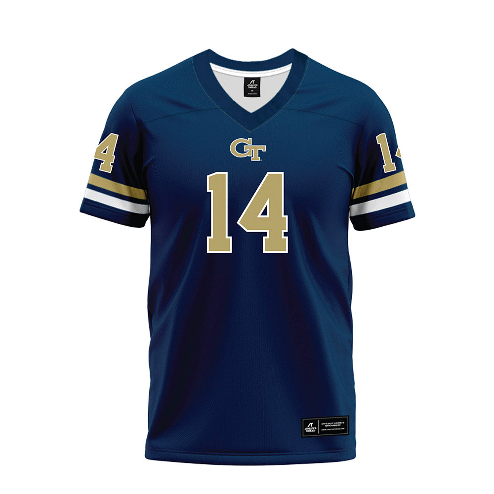 Georgia Tech - NCAA Football : Jyron Gilmore - Blue Premium Football Jersey-0