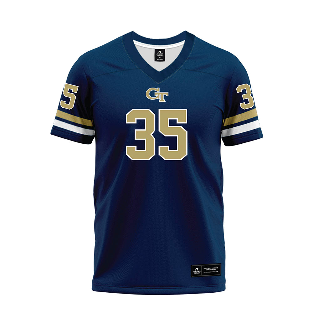 Georgia Tech - NCAA Football : Carrington Coombs - Blue Premium Football Jersey-0