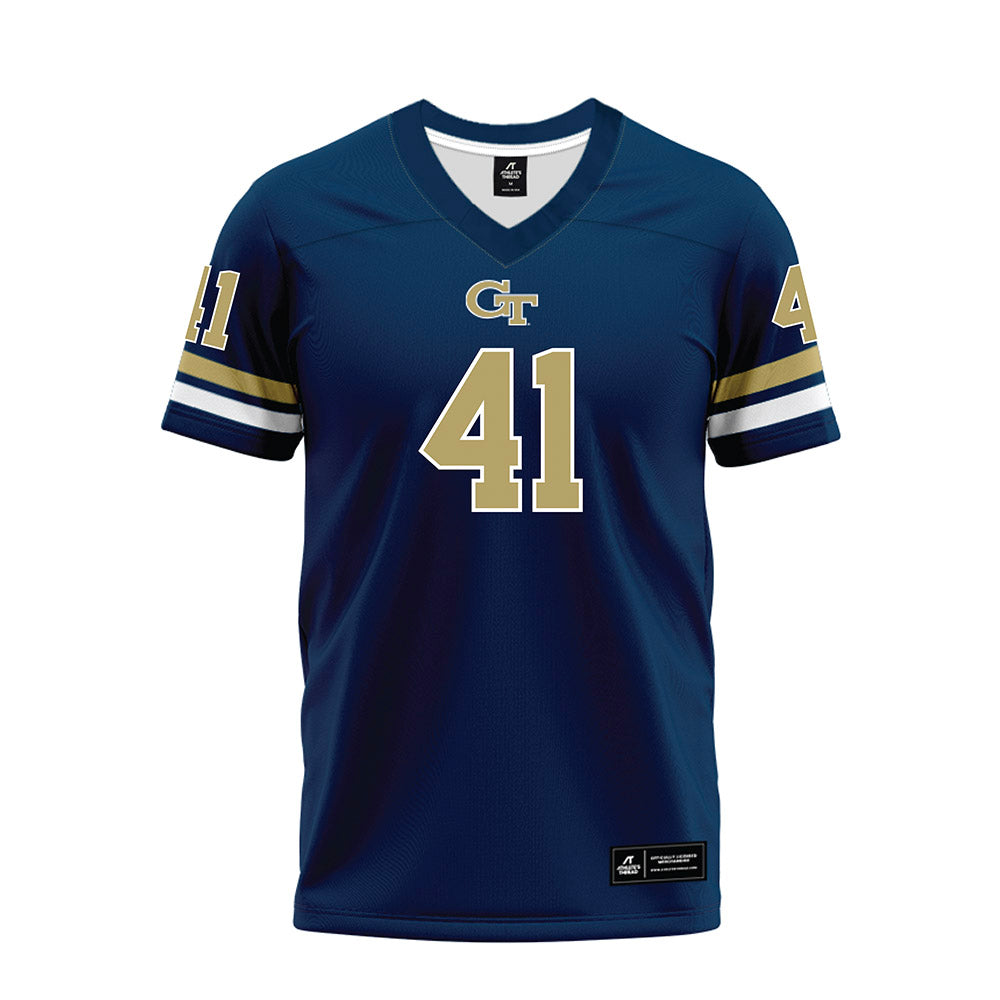 Georgia Tech - NCAA Football : Landon Shaffer - Blue Premium Football Jersey-0