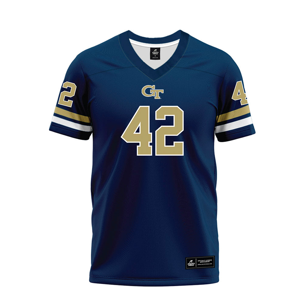 Georgia Tech - NCAA Football : Will Benton - Blue Premium Football Jersey-0