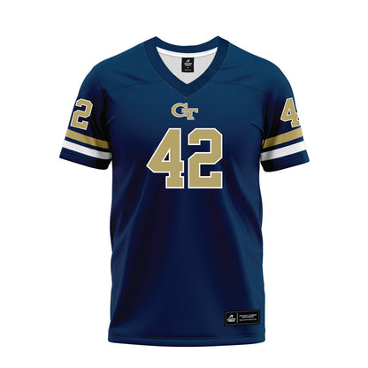 Georgia Tech - NCAA Football : Will Benton - Blue Premium Football Jersey-0