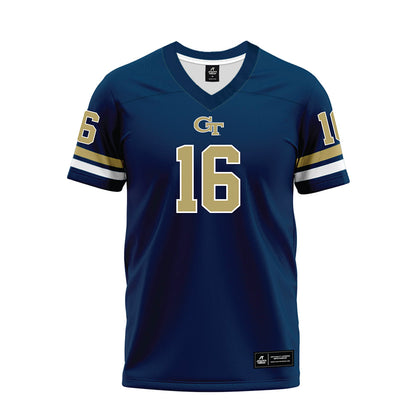 Georgia Tech - NCAA Football : Grady Adamson - Blue Premium Football Jersey-0