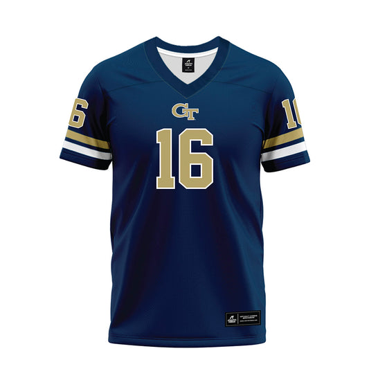 Georgia Tech - NCAA Football : Grady Adamson - Blue Premium Football Jersey-0