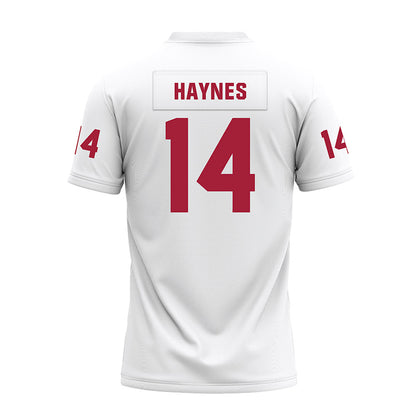 Oklahoma - NCAA Football : Trystan Haynes - White Premium Football Jersey-1