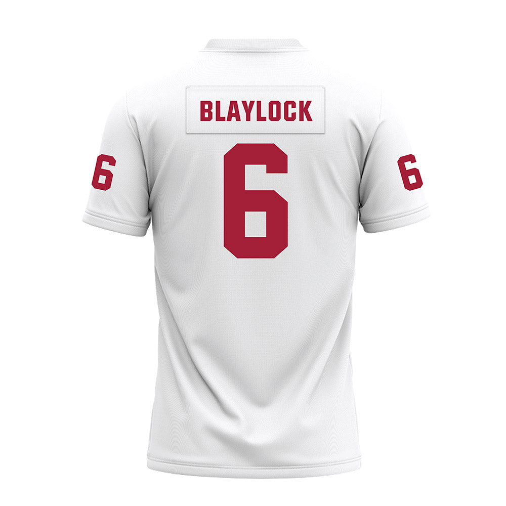 Oklahoma - NCAA Football : Tory Blaylock - White Premium Football Jersey-1