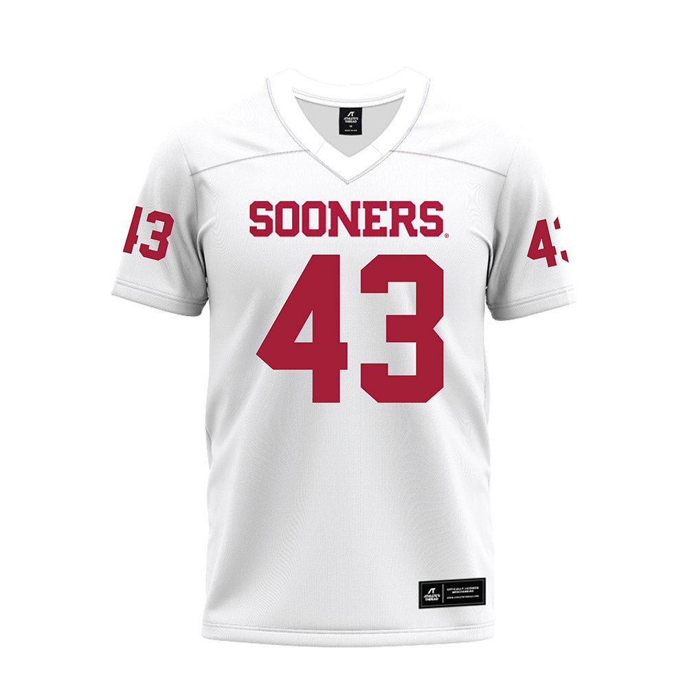 Oklahoma - NCAA Football : Grayson Miller - White Premium Football Jersey-0