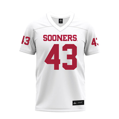 Oklahoma - NCAA Football : Grayson Miller - White Premium Football Jersey-0