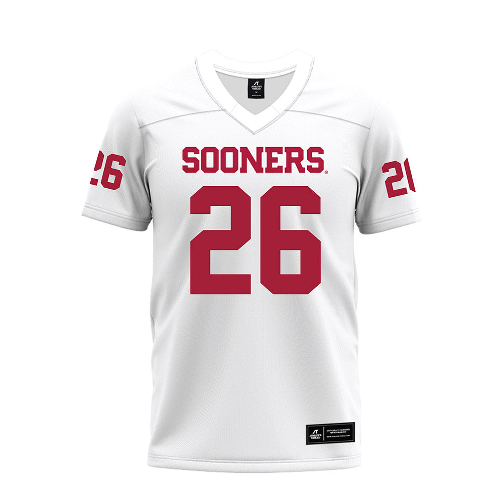 Oklahoma - NCAA Football : eLGee Webster - White Premium Football Jersey-0