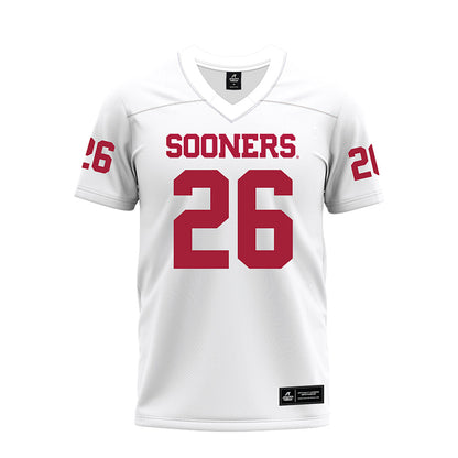 Oklahoma - NCAA Football : eLGee Webster - White Premium Football Jersey-0