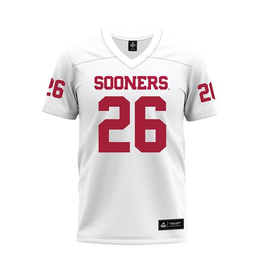 Oklahoma - NCAA Football : eLGee Webster - White Premium Football Jersey-0