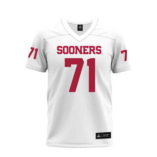 Oklahoma - NCAA Football : Logan Howland - White Premium Football Jersey-0