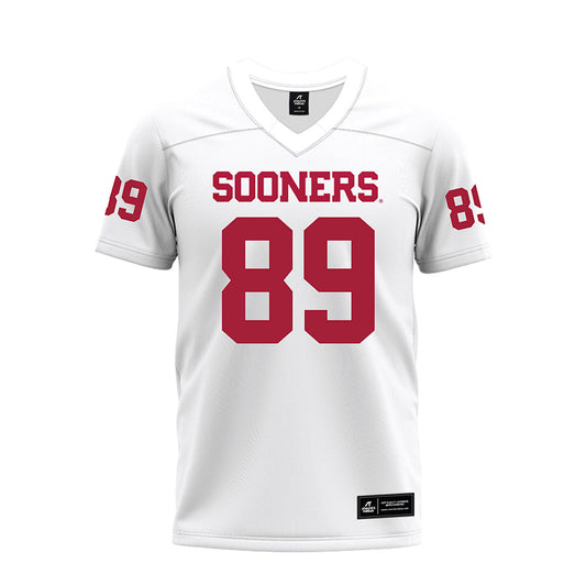 Oklahoma - NCAA Football : Eli Merck - White Premium Football Jersey-0
