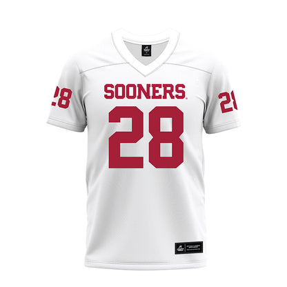 Oklahoma - NCAA Football : Marcus James - White Premium Football Jersey-0