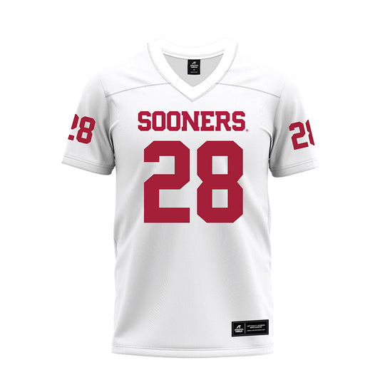 Oklahoma - NCAA Football : Marcus James - White Premium Football Jersey-0