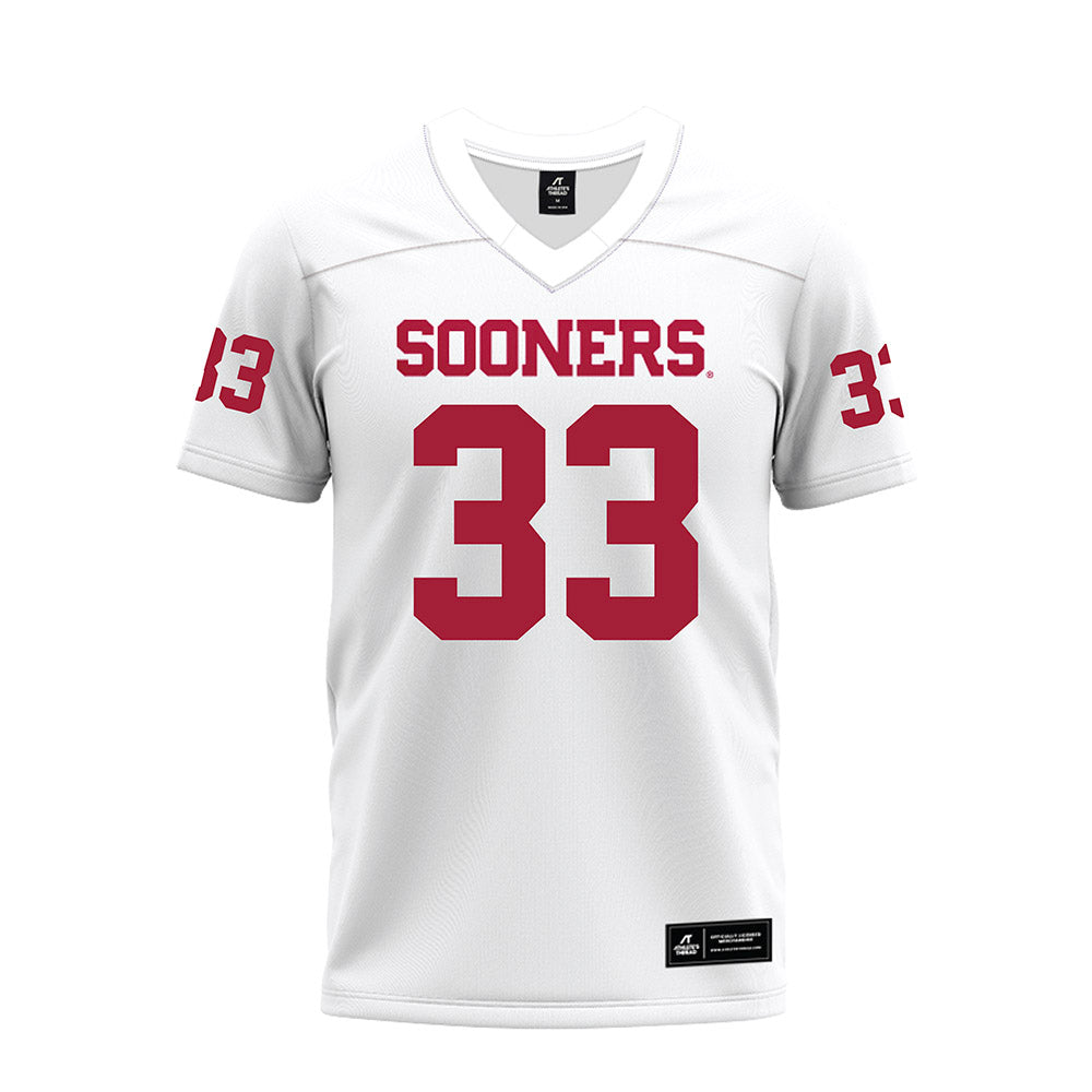 Oklahoma - NCAA Football : Preston Tarpley - White Premium Football Jersey-0