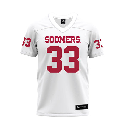 Oklahoma - NCAA Football : Preston Tarpley - White Premium Football Jersey-0