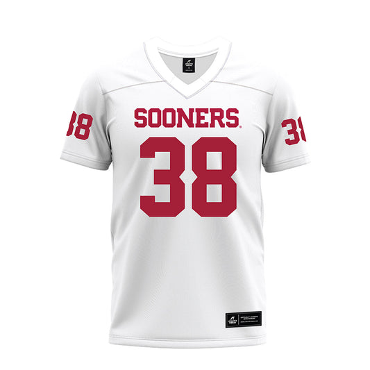 Oklahoma - NCAA Football : Owen Heinecke - White Premium Football Jersey-0